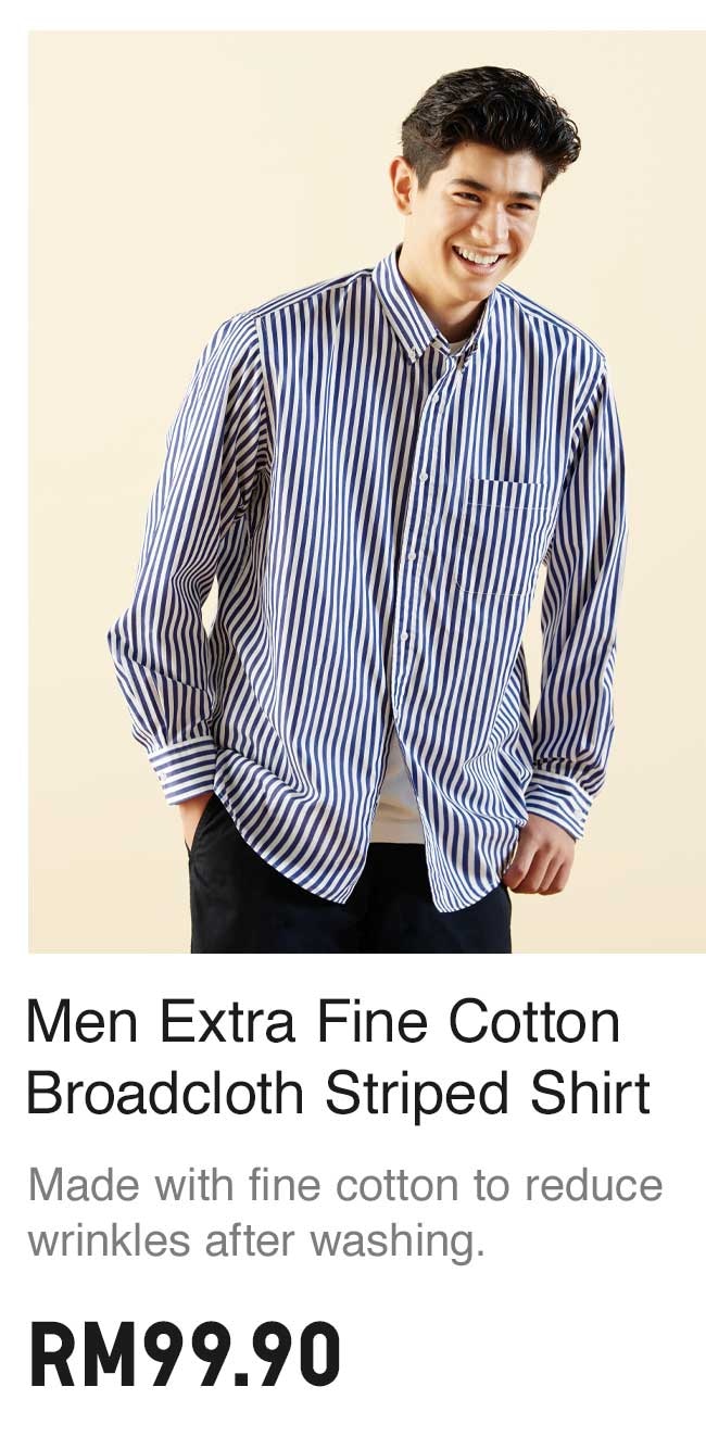 MEN EXTRA FINE COTTON BROADCLOTH STRIPED SHIRT