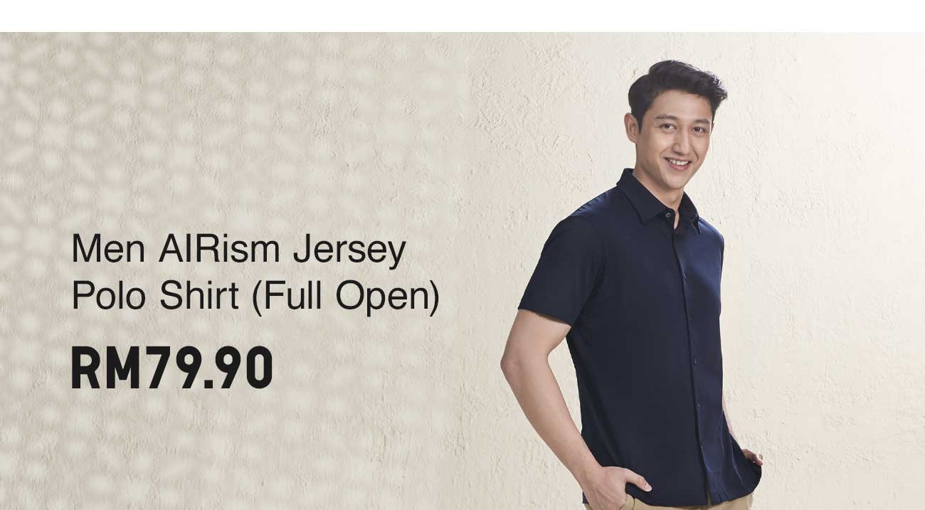 MEN AIRISM JERSEY POLO SHIRT (FULL OPEN)