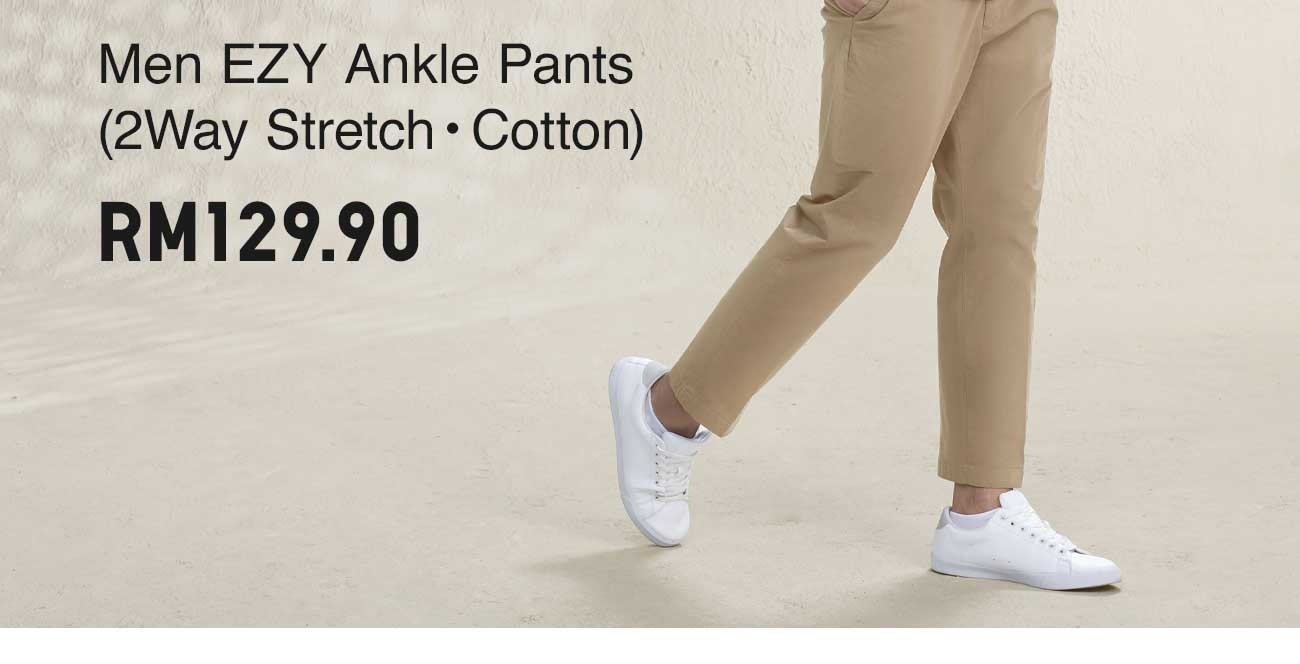 MEN EZY ANKLE PANT (2WAY STRETCH COTTON)