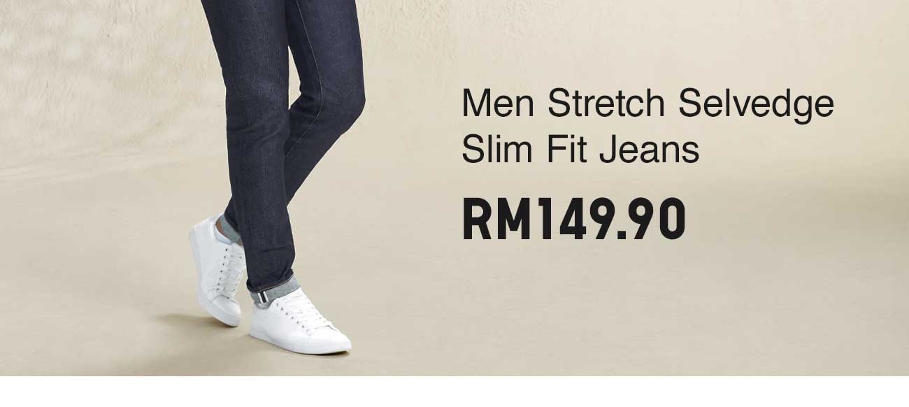 MEN STRETCH SELVEDGE SLIM FIT JEANS