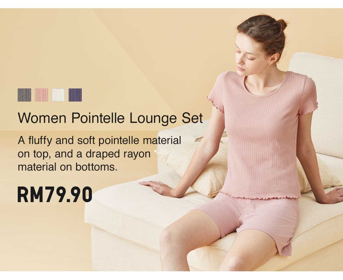 WOMEN POINTELLE LOUNGE SET