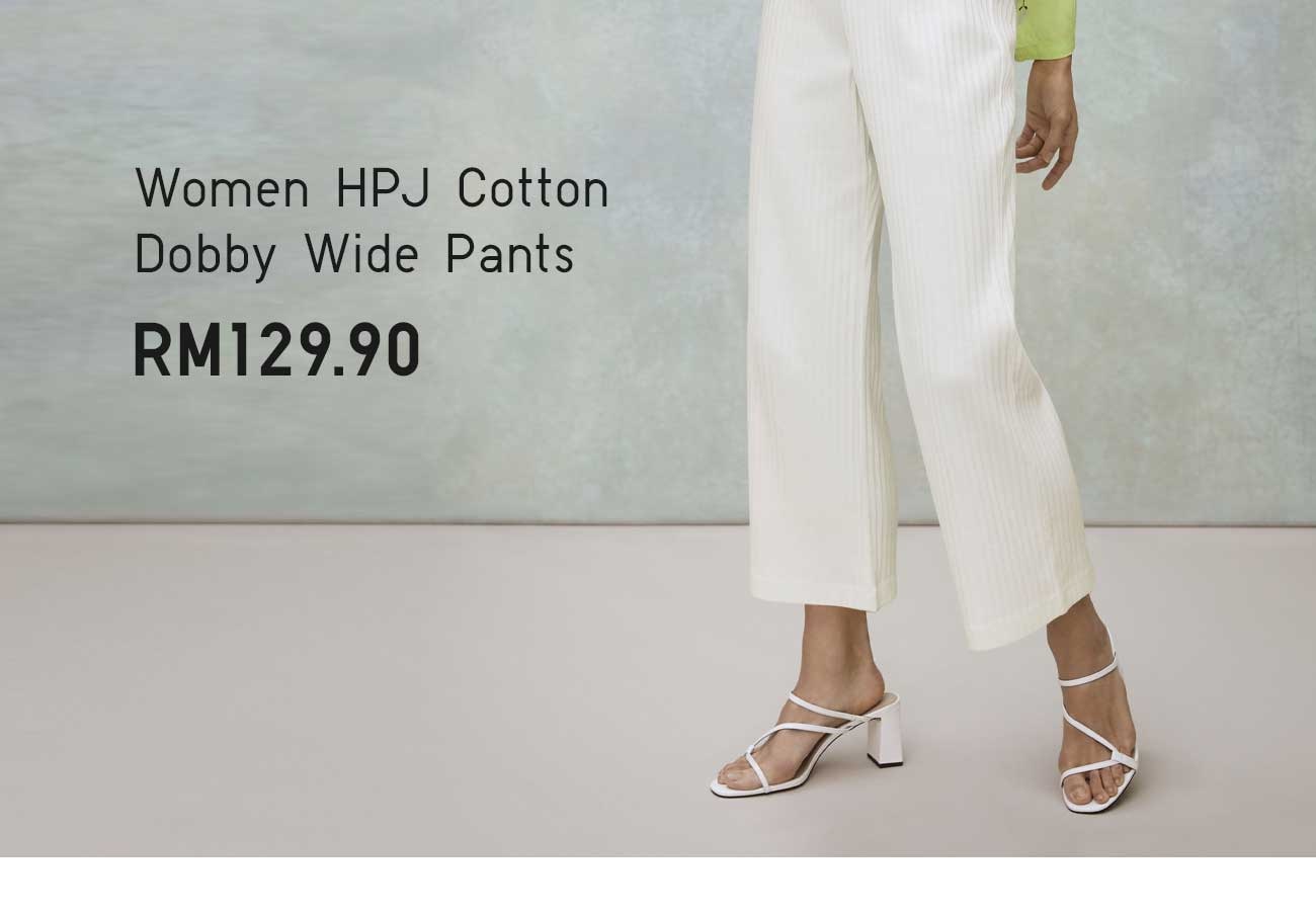 WOMEN HPJ COTTON DOBBY WIDE PANTS