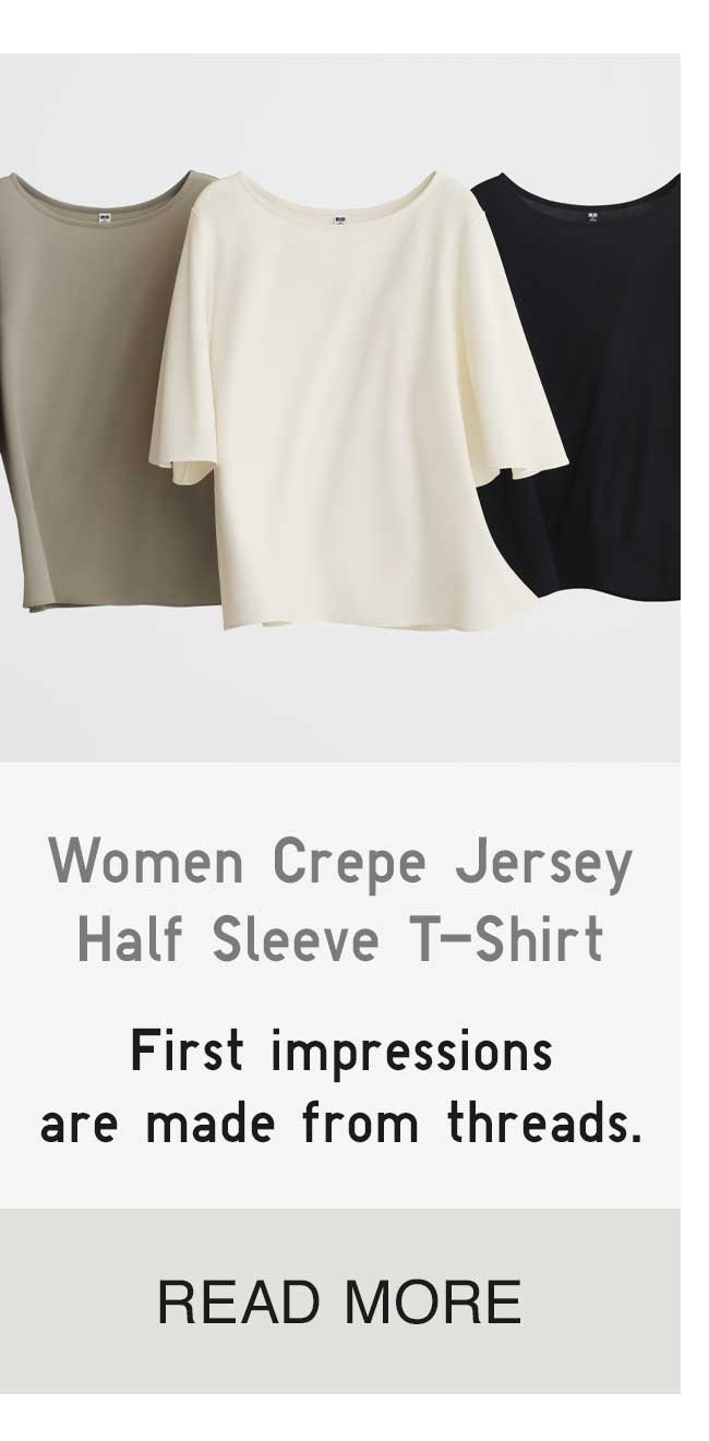 WOMEN CREPE JERSEY HALF SLEEVE T-SHIRT