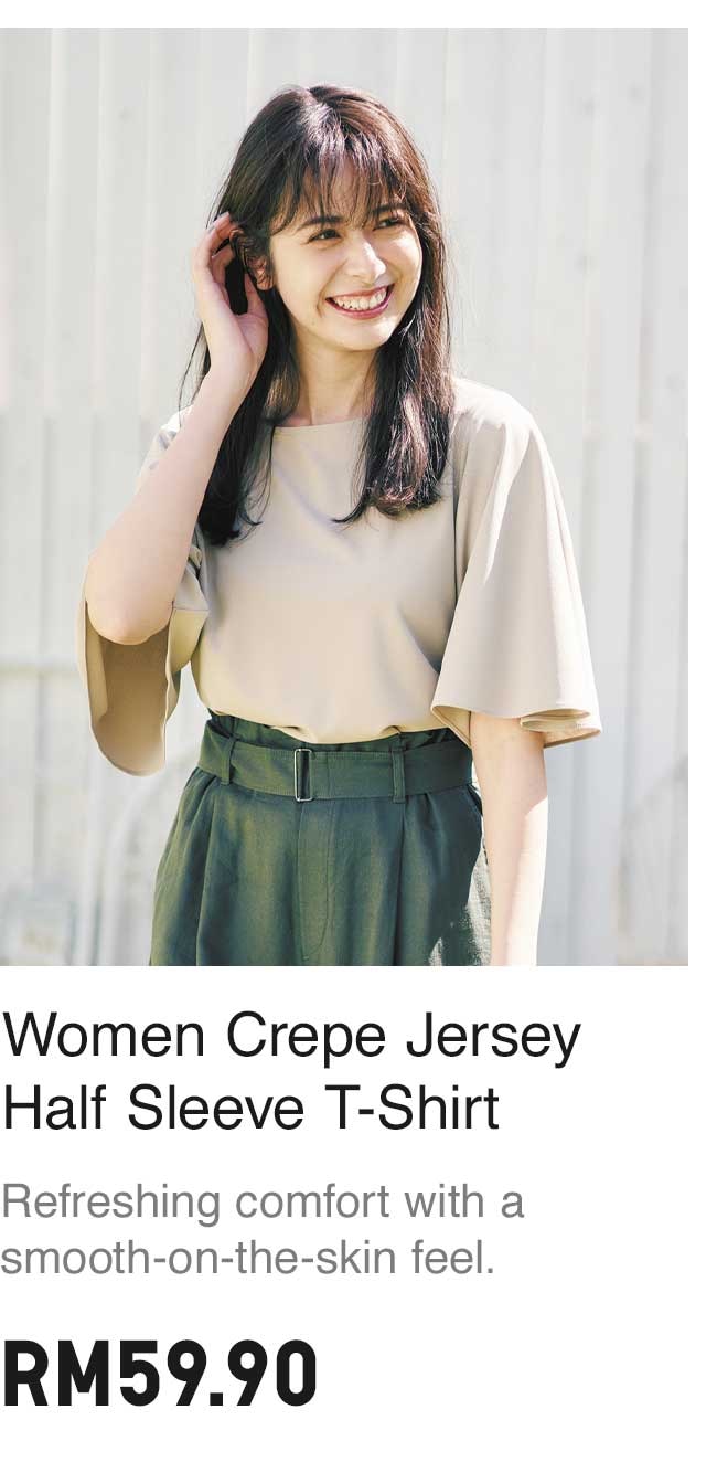 WOMEN CREPE JERSEY HALF SLEEVE T-SHIRT