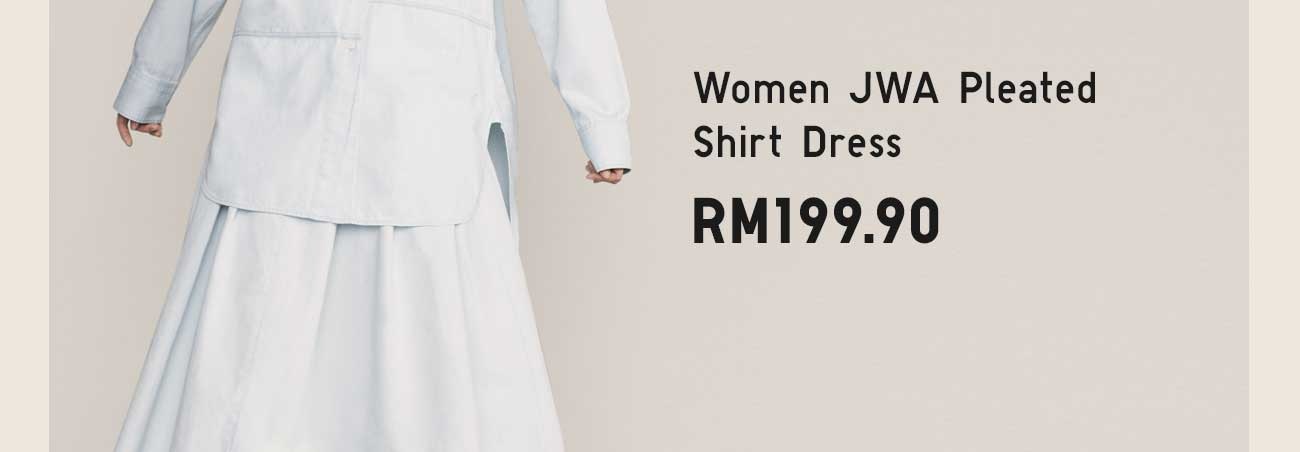 WOMEN JWA PLEATED SHIRT DRESS