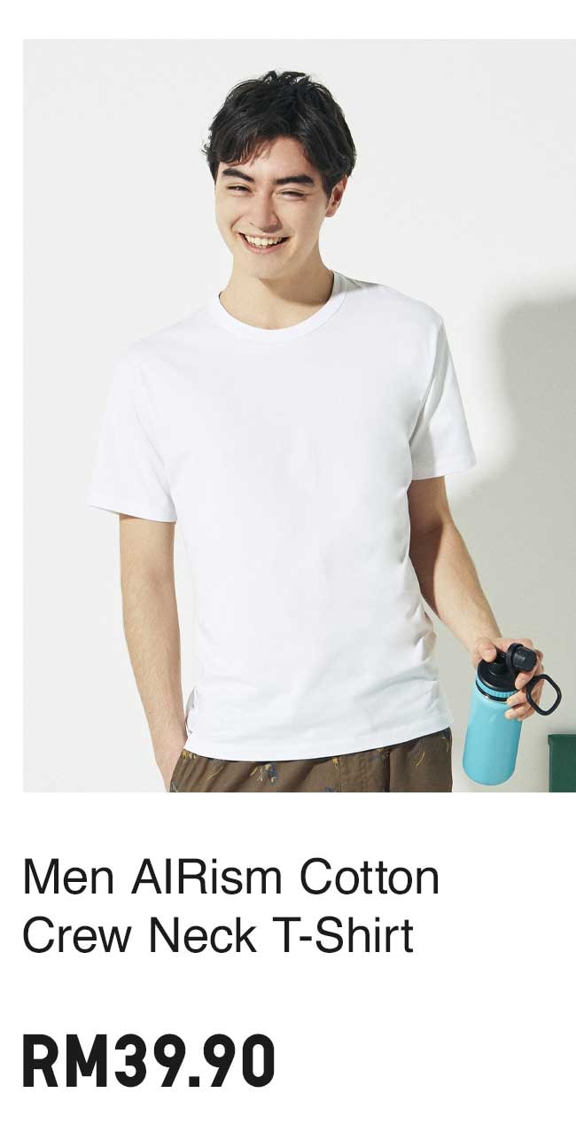 MEN AIRISM COTTON CREW NECK T-SHIRT