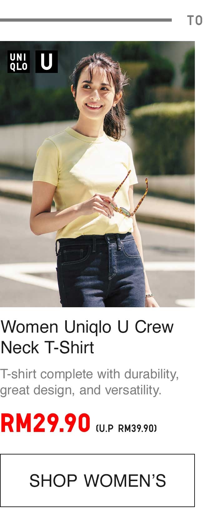 WOMEN UNIQLO U CREW NECK T-SHIRT