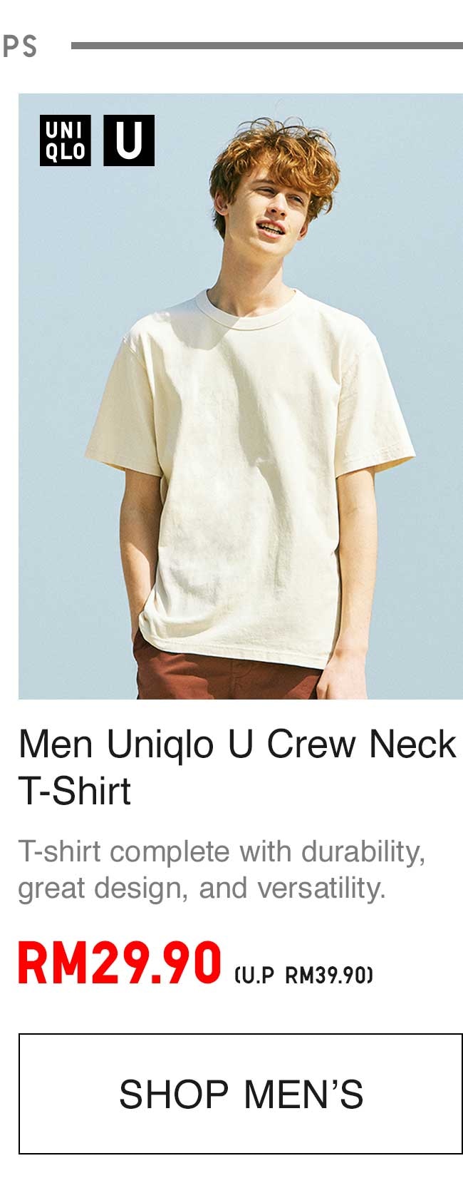 MEN UNIQLO U CREW NECK T-SHIRT