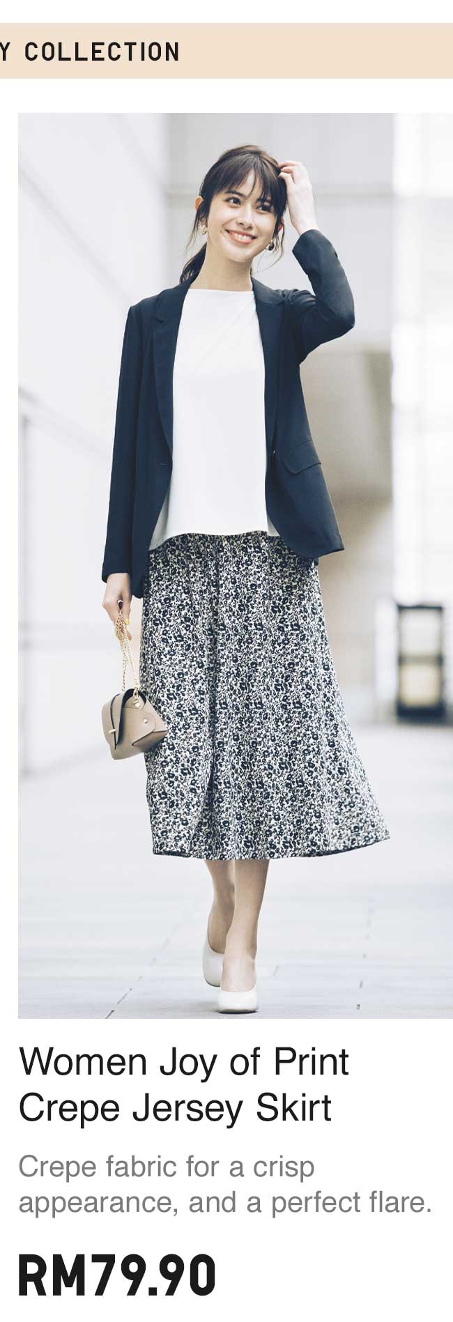 WOMEN JOY OF PRINT CREPE JERSEY SKIRT