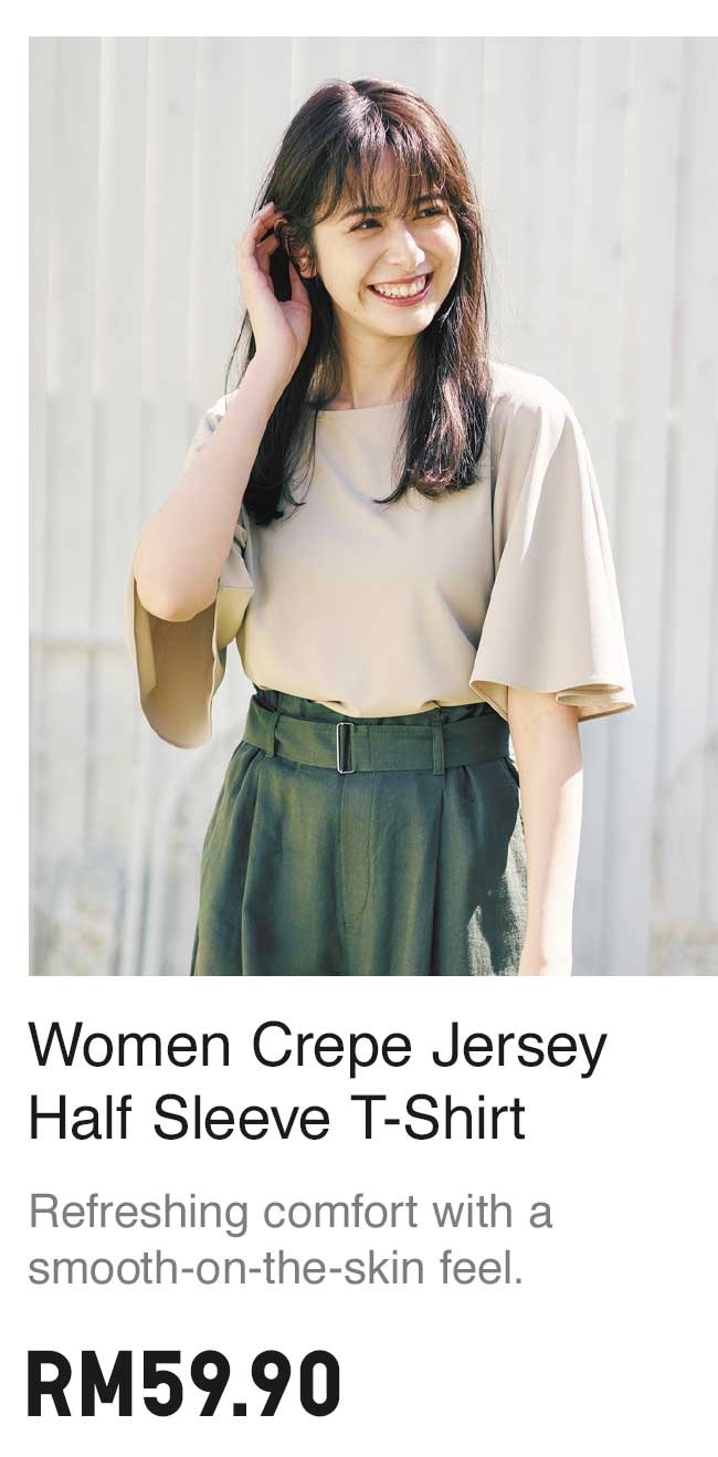 WOMEN CREPE JERSEY HALF SLEEVE T-SHIRT