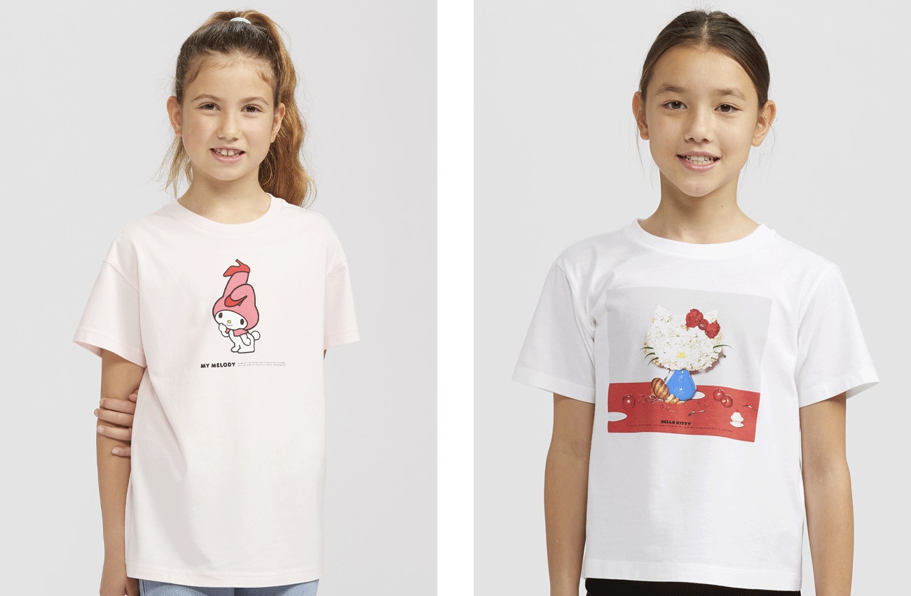 GIRLS HELLO KITTY T-MARKET BY YUNI YOSHIDA UT (SHORT SLEEVE GRAPHIC T-SHIRT)