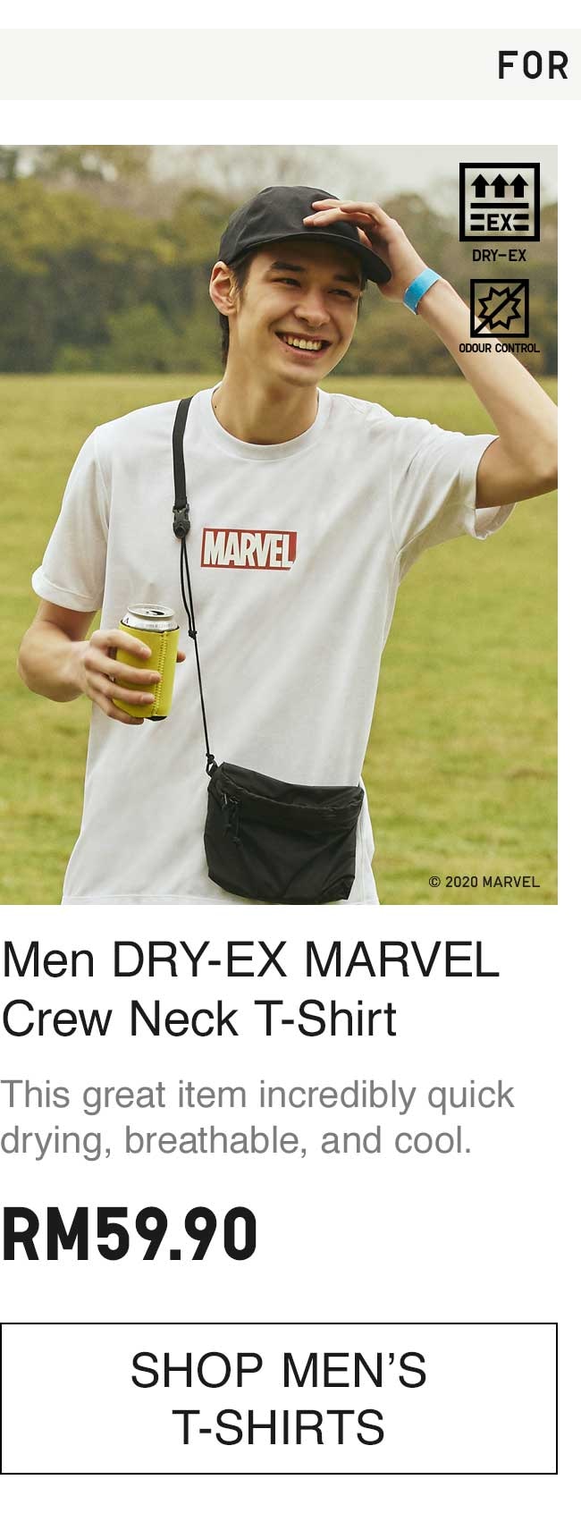 MEN DRY-EX MARVEL CREW NECK T-SHIRT