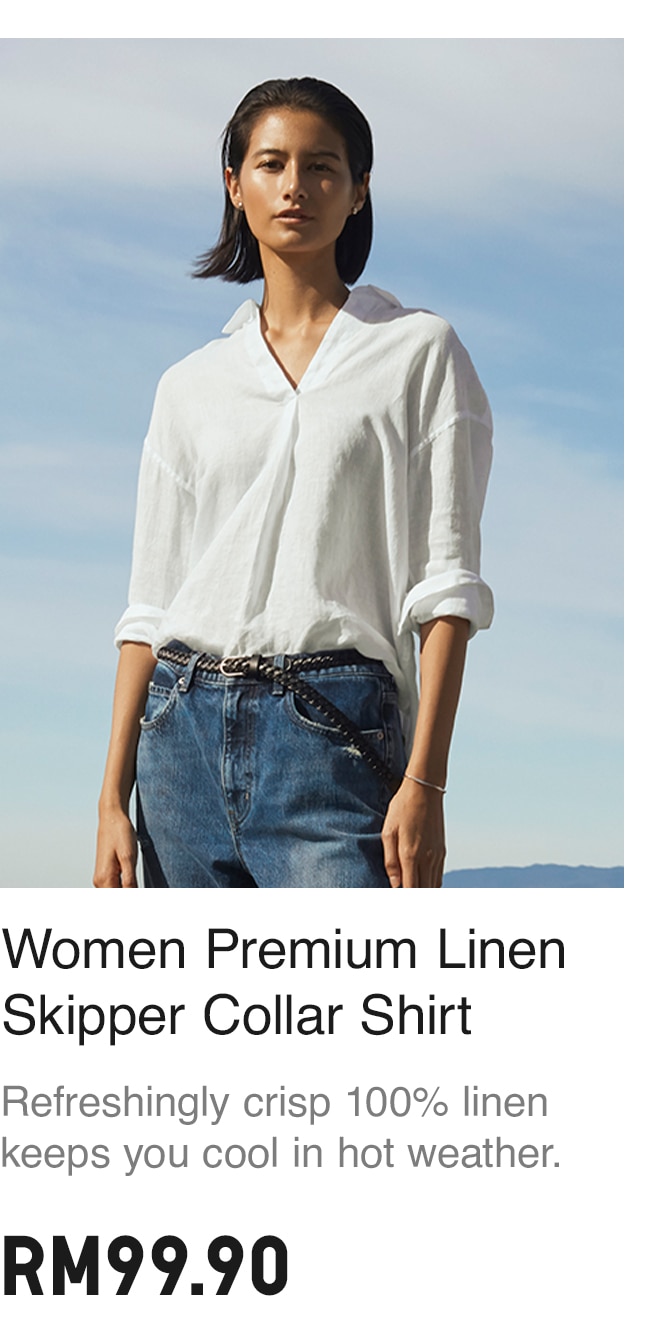 WOMEN PREMIUM LINEN SKIPPER COLLAR SHIRT