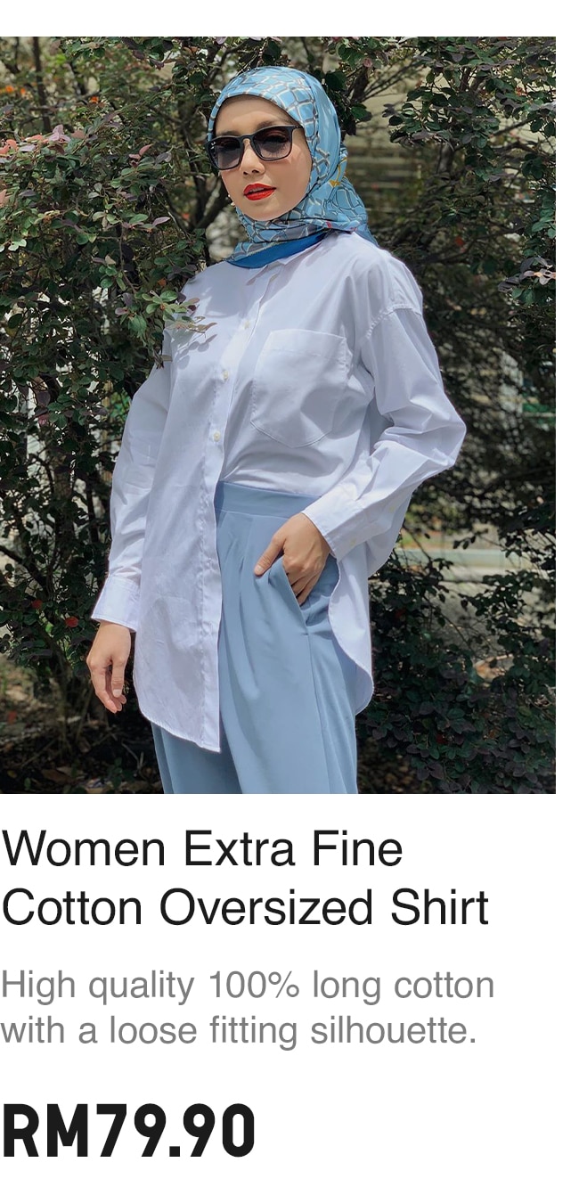 WOMEN EXTRA FINE COTTON OVERSIZED SHIRT