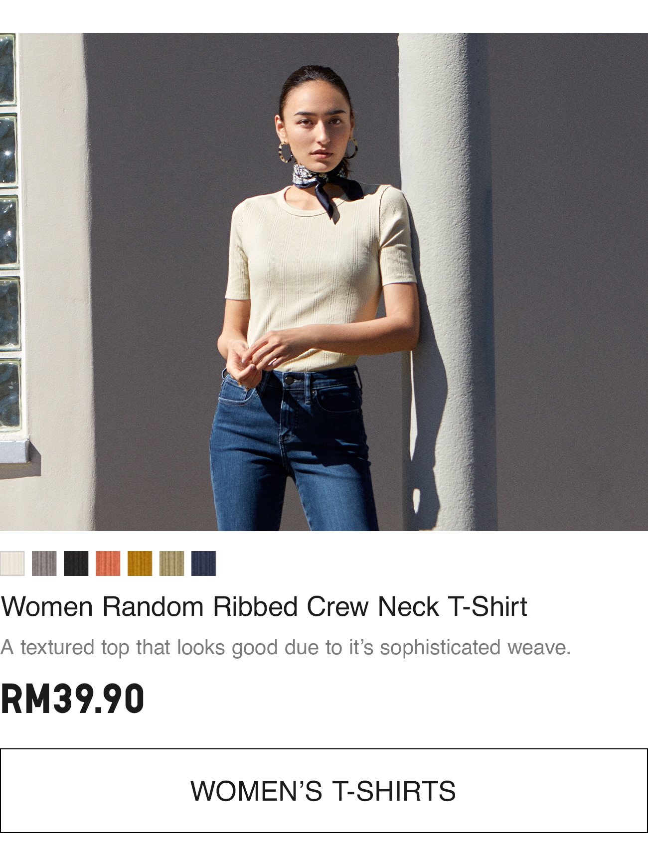 WOMEN RANDOM RIBBED T-SHIRT