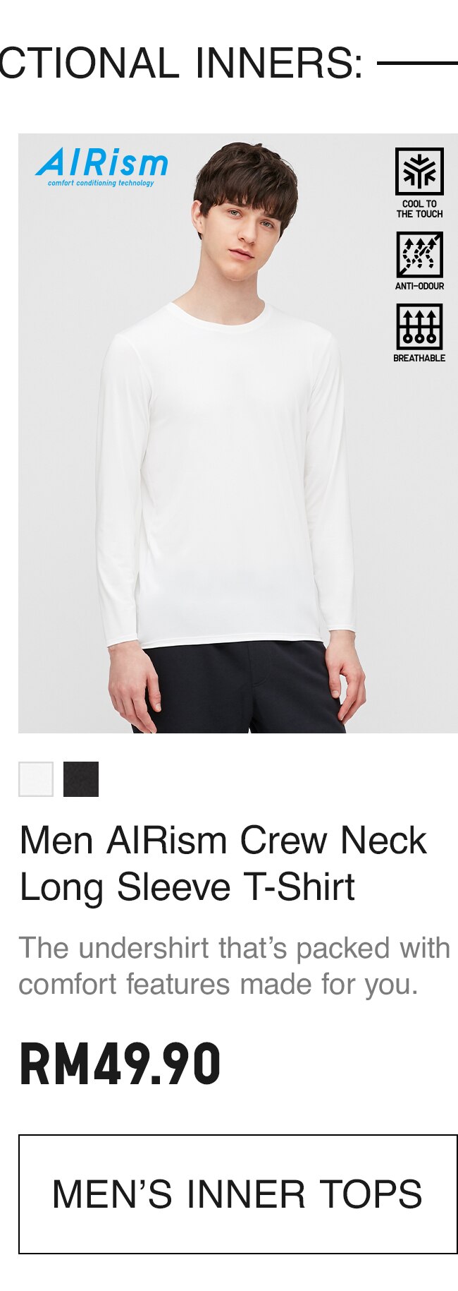 MEN  AIRISM CREW NECK LONG SLEEVE T-SHIRT