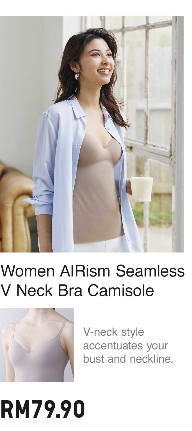 WOMEN AIRISM SEAMLESS V NECK BRA CAMISOLE