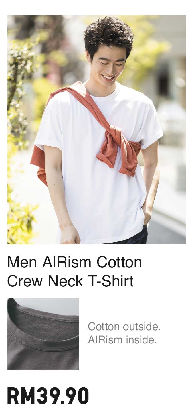 MEN AIRISM COTTON CREW NECK T-SHIRT