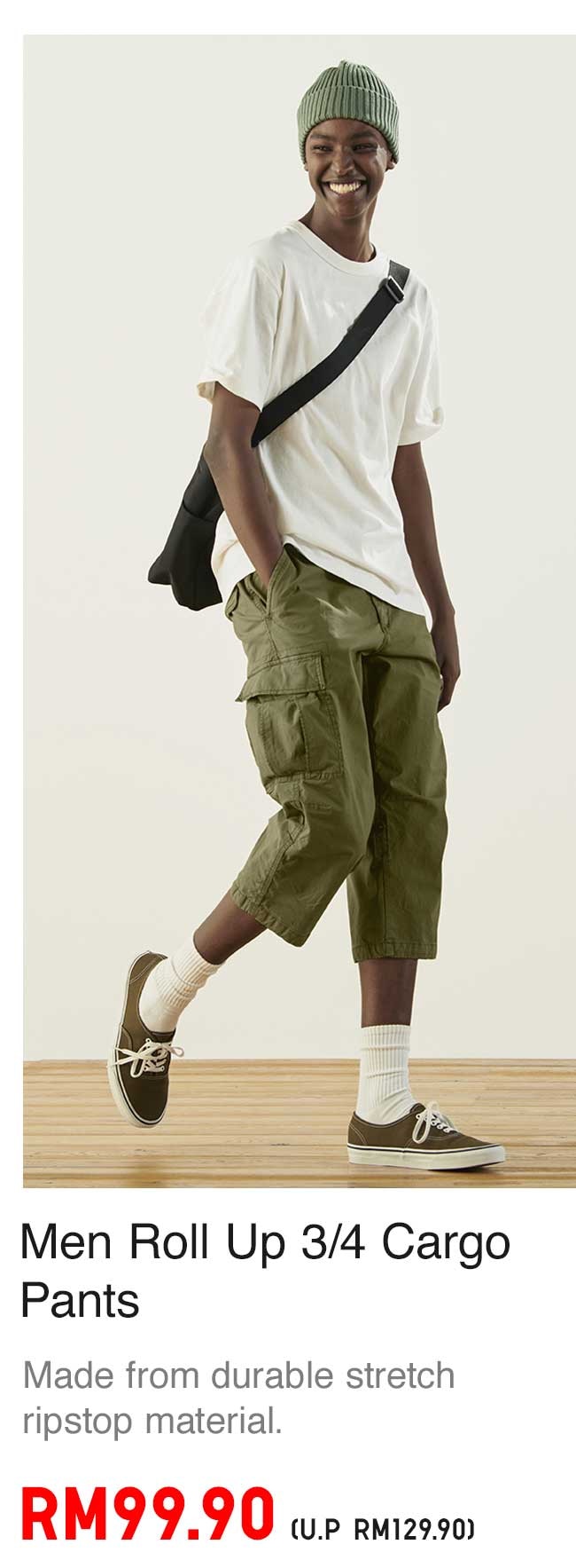 MEN ROLL UP 3/4 CARGO PANTS