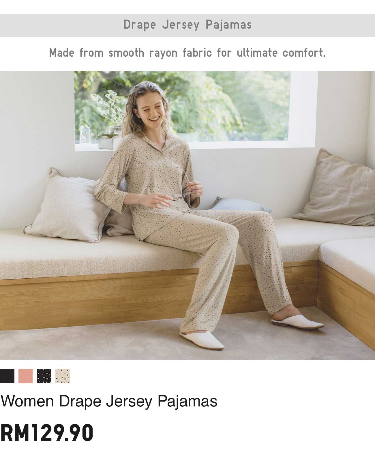 WOMEN DRAPE JERSEY PAJAMAS