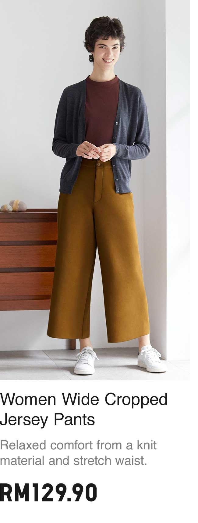 WOMEN Wide Cropped Jersey Pants