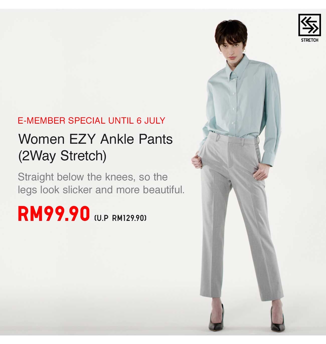 WOMEN EZY ANKLE PANTS (2WAY STRETCH)