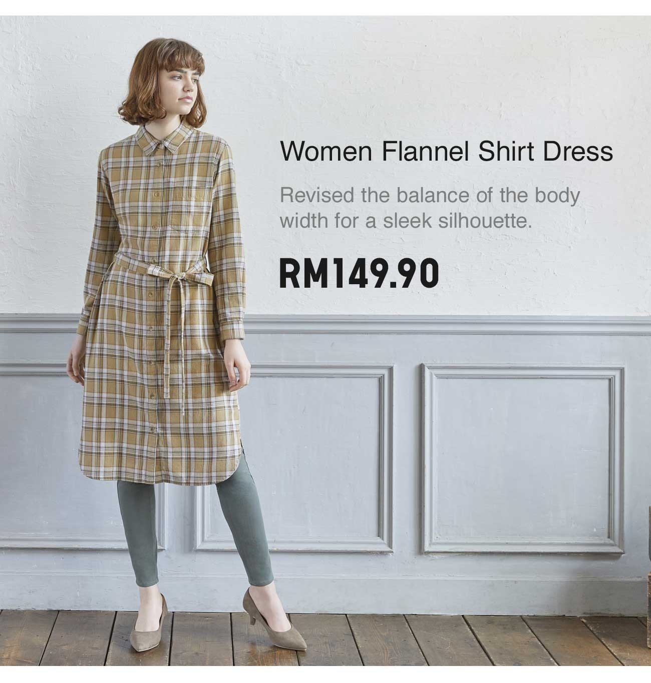 WOMEN FLANNEL SHIRT DRESS