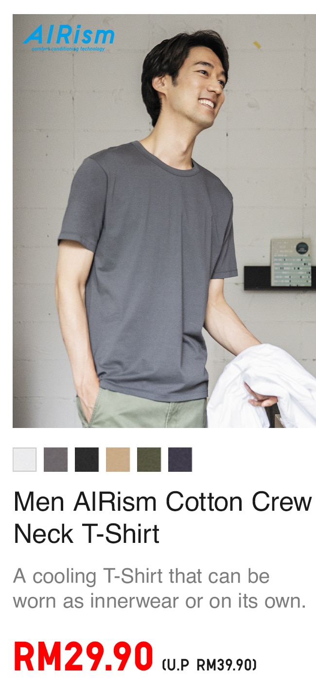 MEN AIRism COTTON CREW NECK T-SHIRT