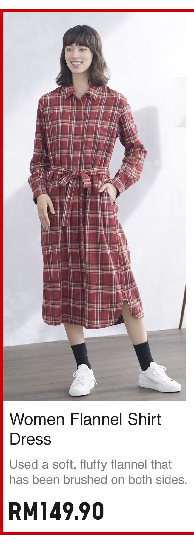 WOMEN FLANNEL SHIRT DRESS