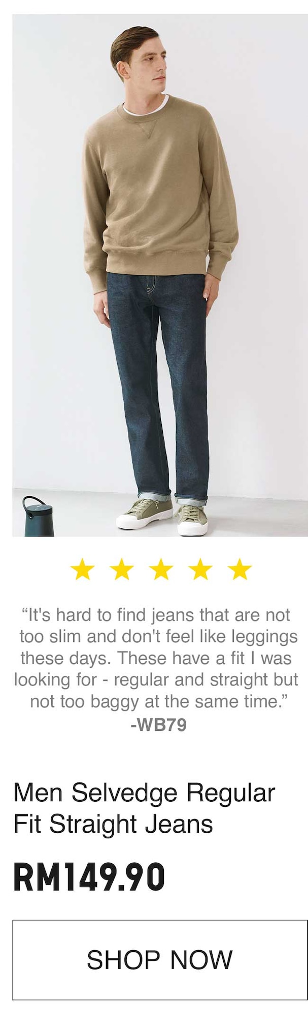 MEN SELVEDGE REGULAR JEANS