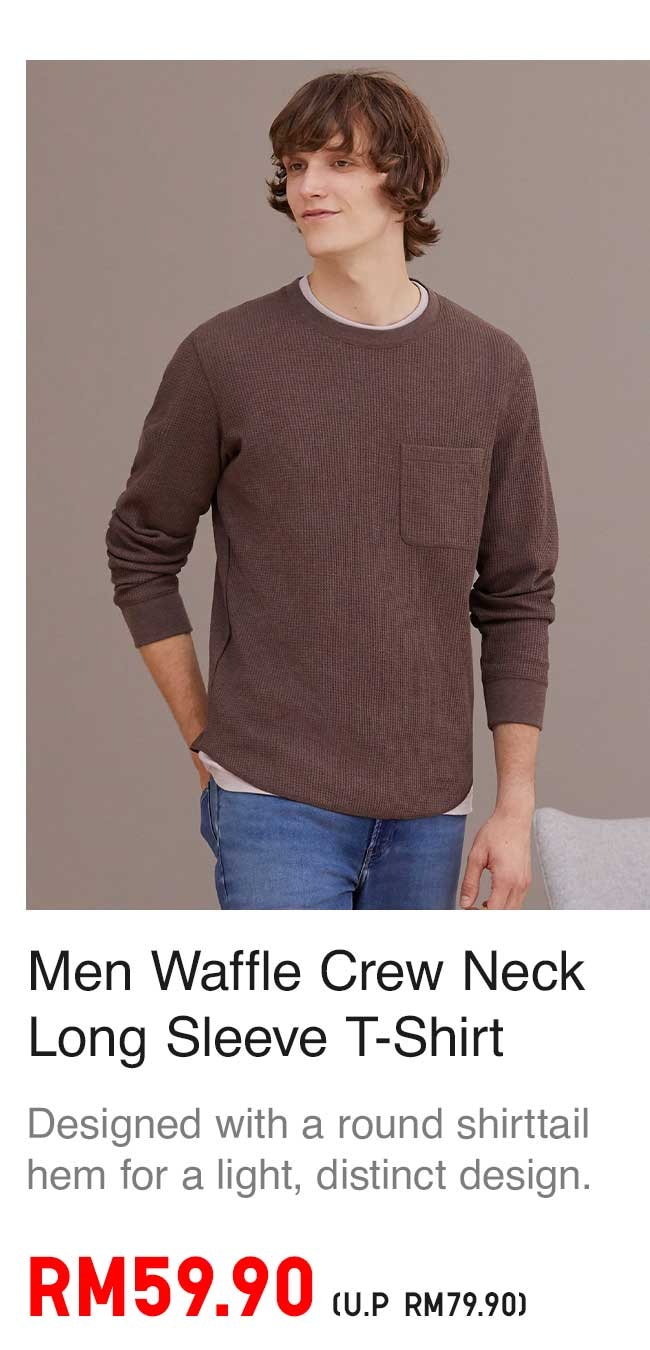 MEN WAFFLE CREW NECK TSHIRT