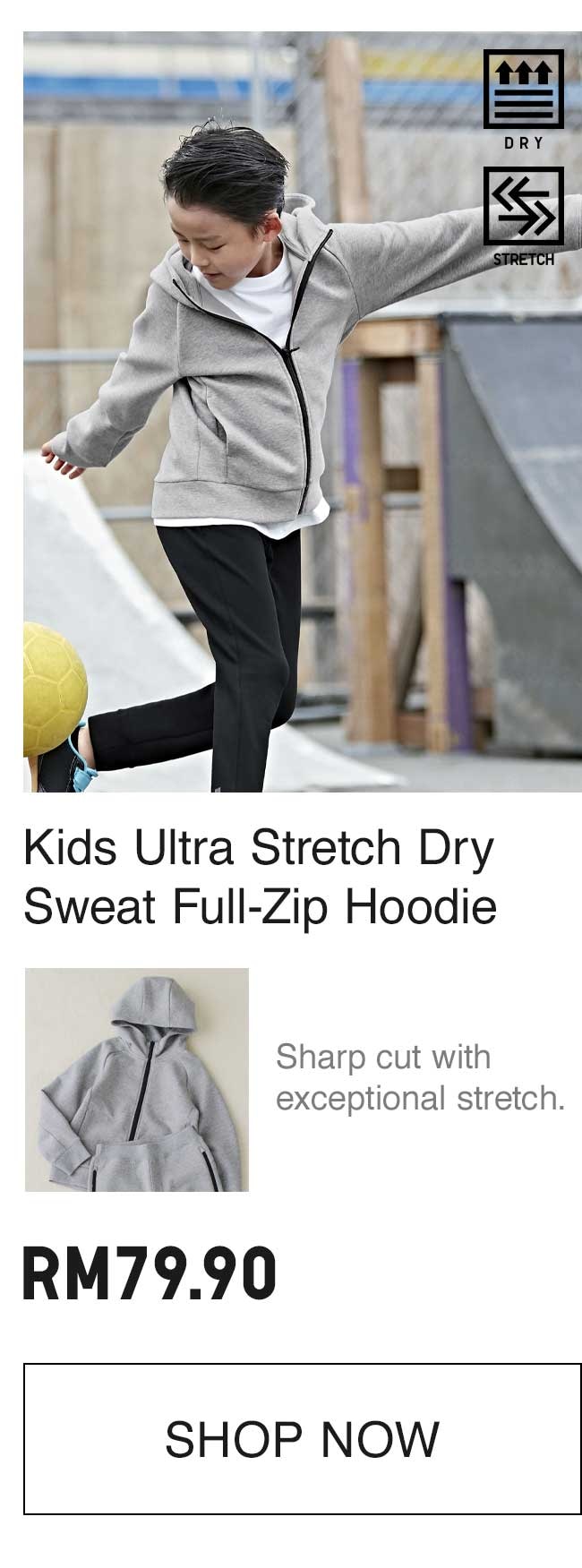 KIDS ULTRA STRETCH DRY SWEAT FULL-ZIP HOODIE