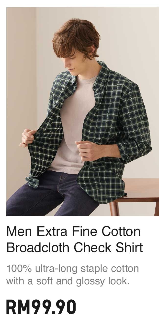 MEN EXTRA FINE COTTON BROADCLOTH CHECK SHIRT