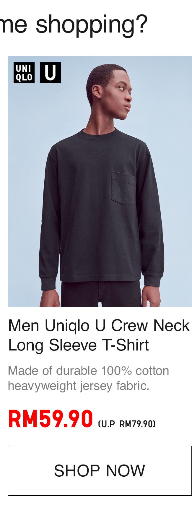 MEN UNIQLO U CREW NECK LONG SLEEVE TSHIRT