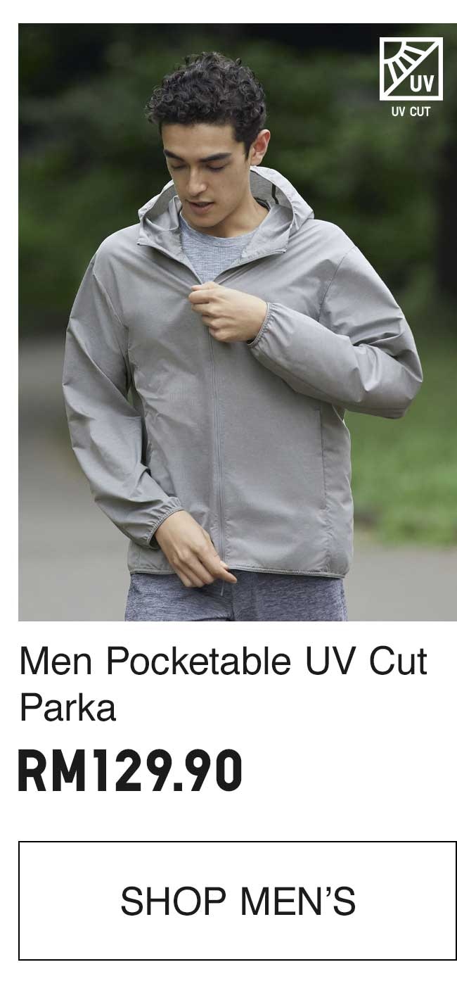 MEN POCKETABLE UV CUT PARKA