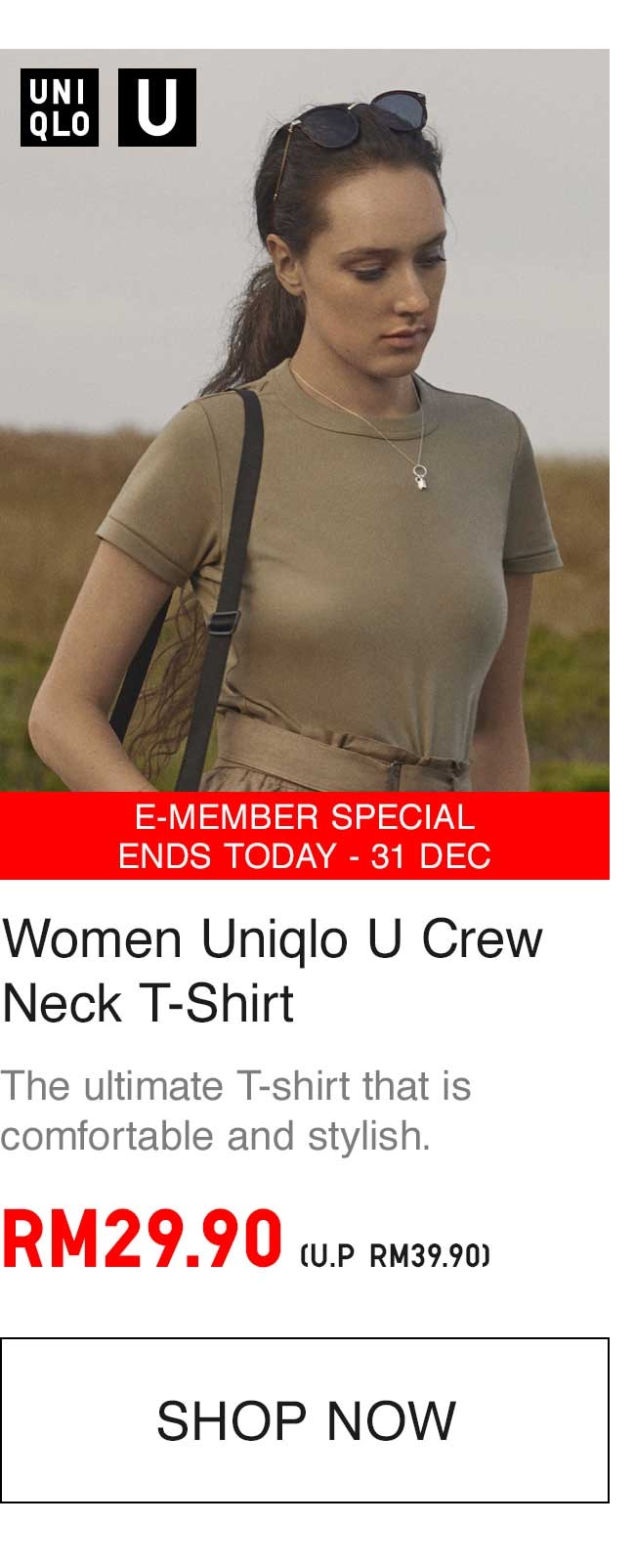 WOMEN UNIQLO U CREW NECK T-SHIRT