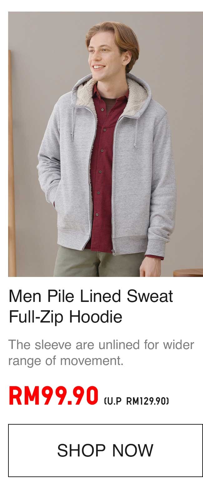 MEN PILE LINED SWEAT HOODIE