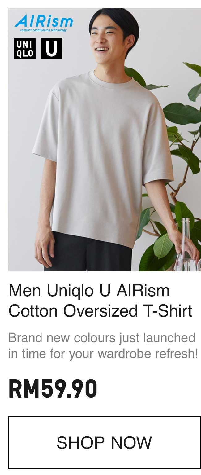 MEN UNIQLO U AIRISM COTTON OVERSIZED TSHIRT