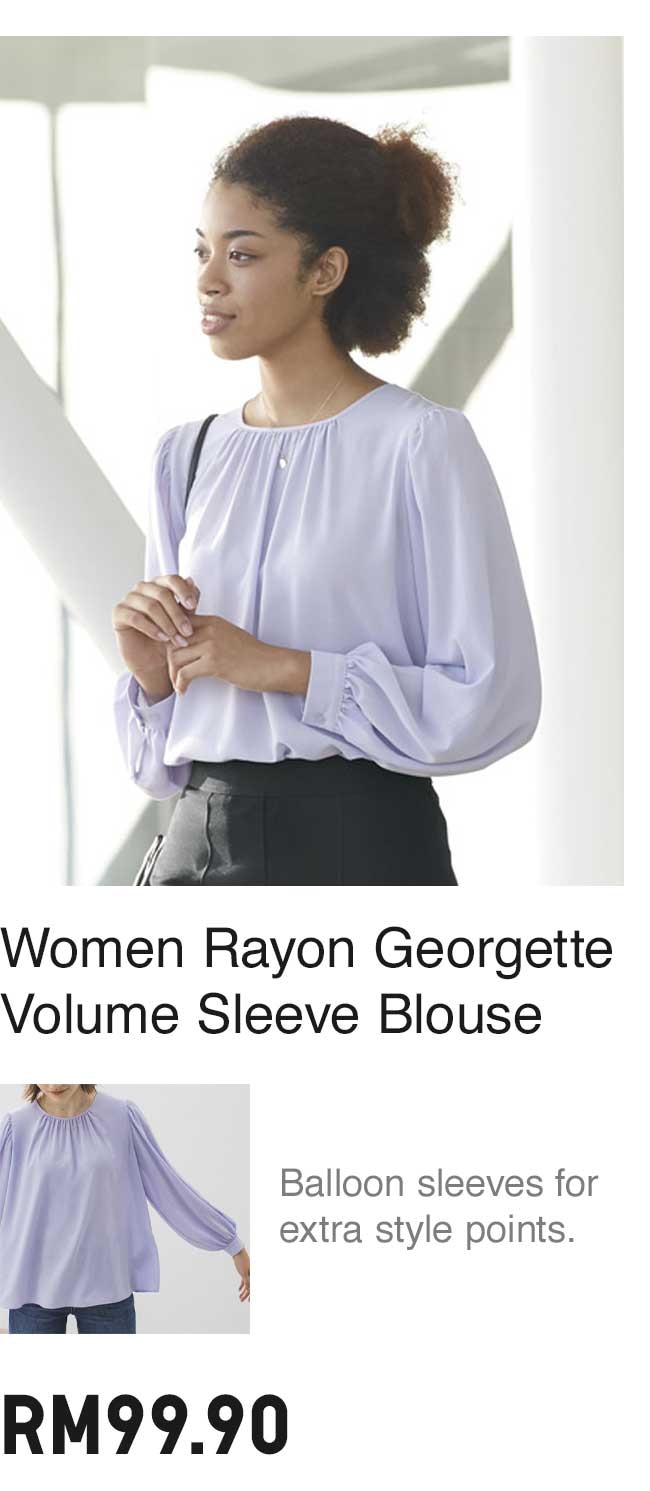 WOMEN RAYON GEORGETTE VOLUME SLEEVE BLOUSE