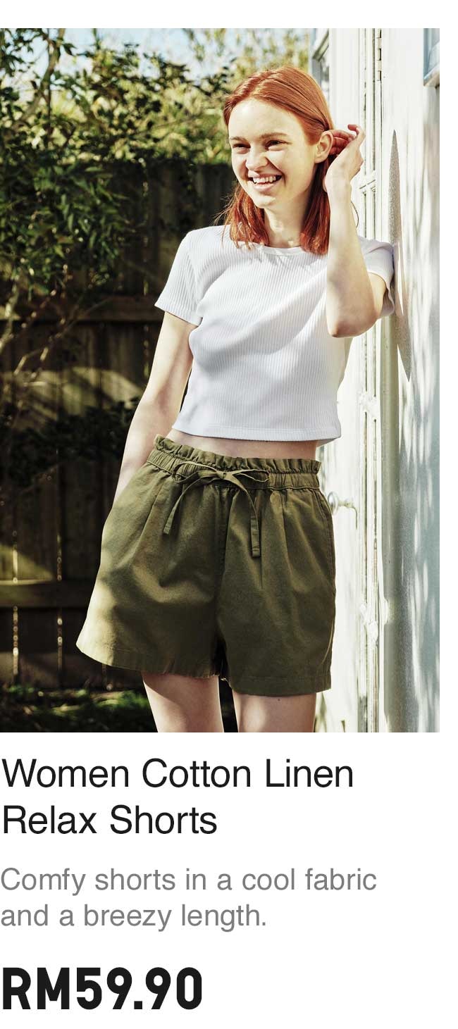 WOMEN COTTON LINEN RELAX SHORTS