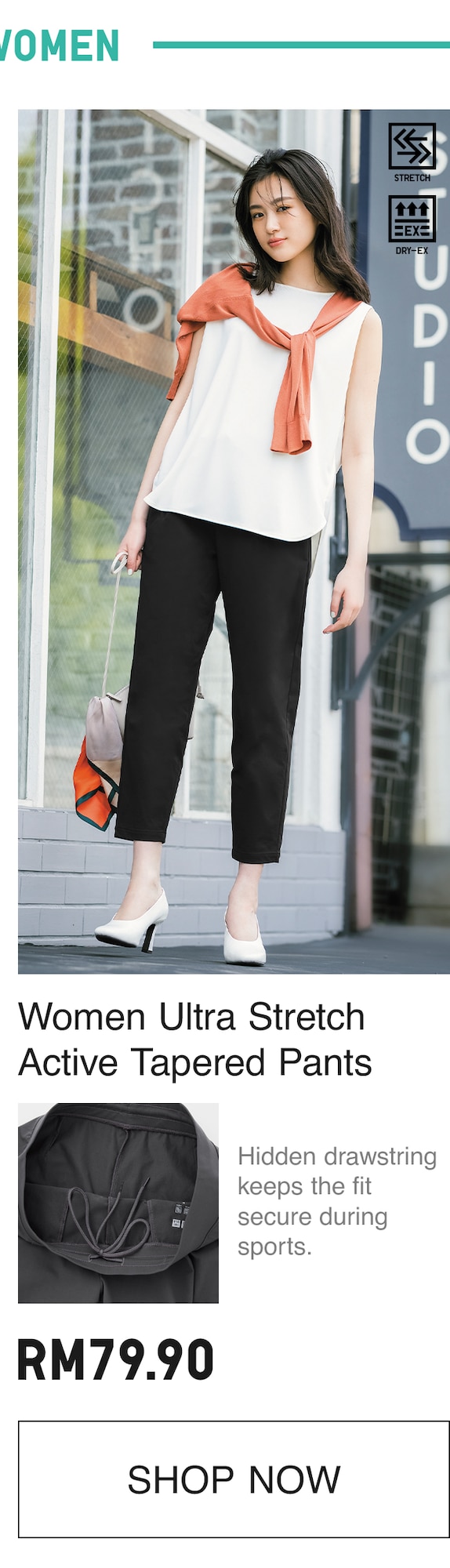 WOMEN ULTRA STRETCH ACTIVE TAPERED ANKLE PANTS