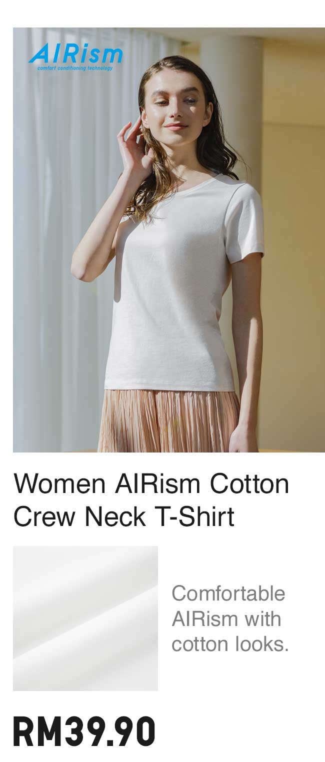 WOMEN AIRISM COTTON CREW NECK T-SHIRT