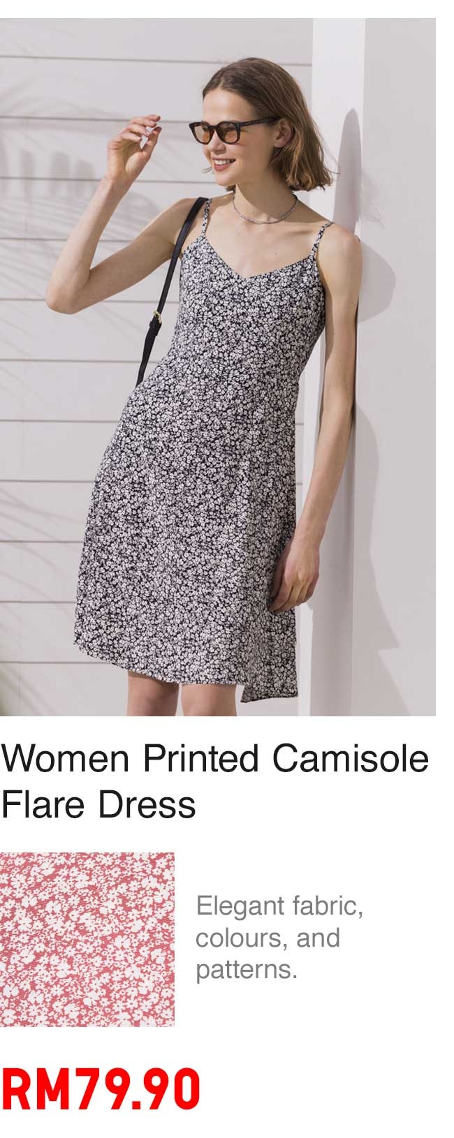 Women Printed Camisole Flare Dress