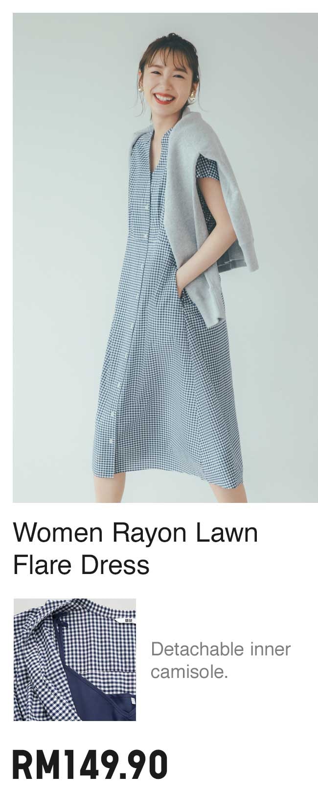 Women Rayon Lawn Flare Dress