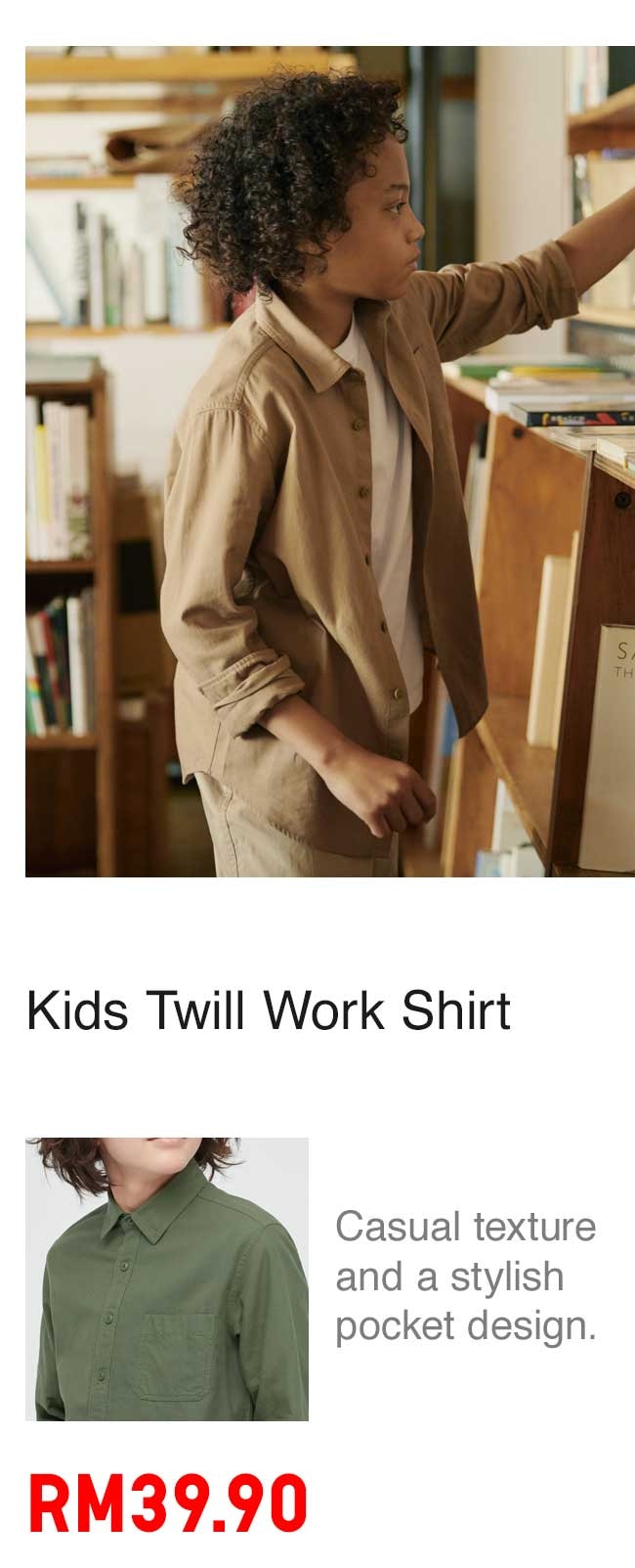 KIDS TWILL WORK SHIRT