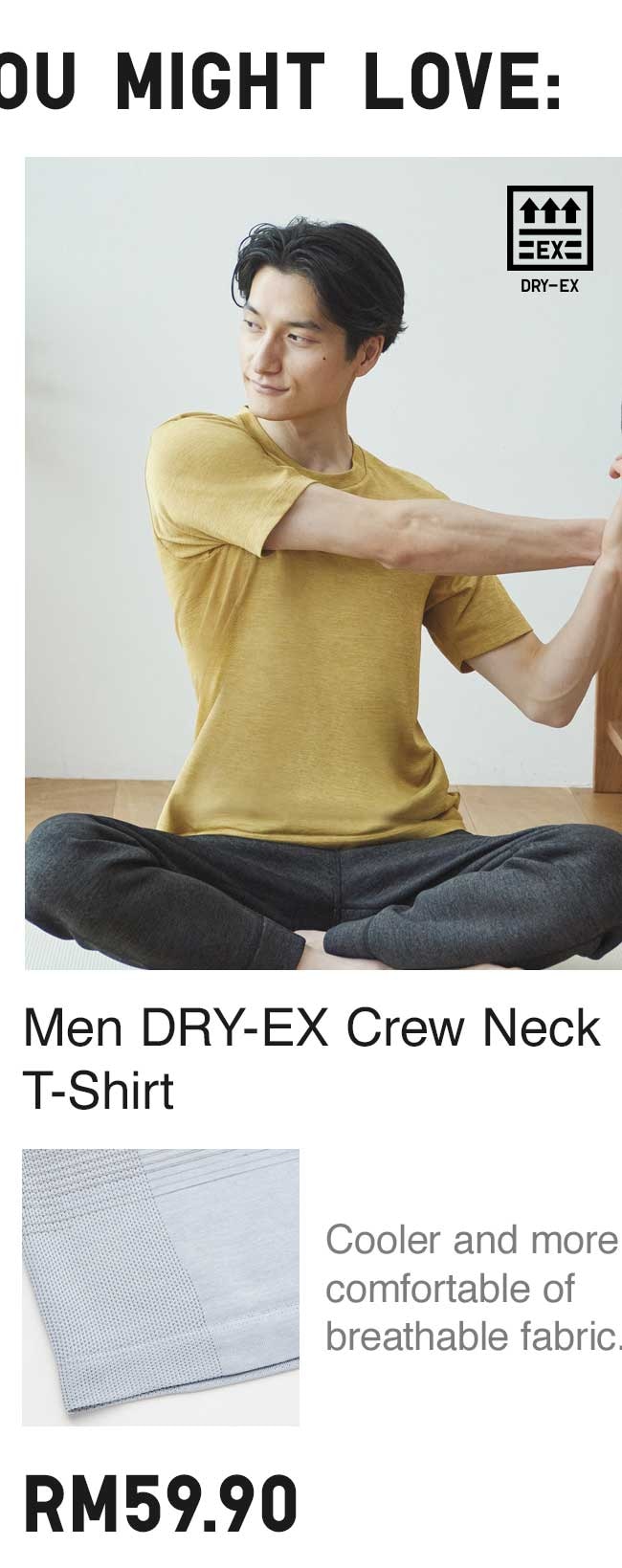 Men DRY-EX Crew Neck T-Shirt