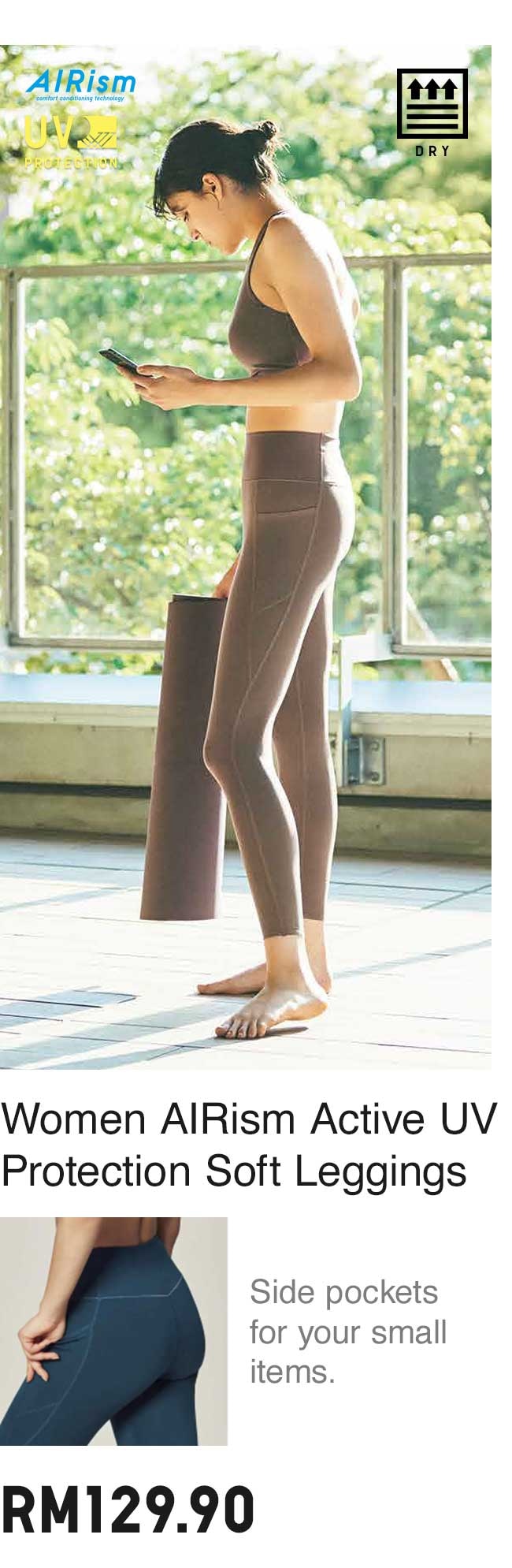 Women AIRism Active UV Protection Soft Leggings