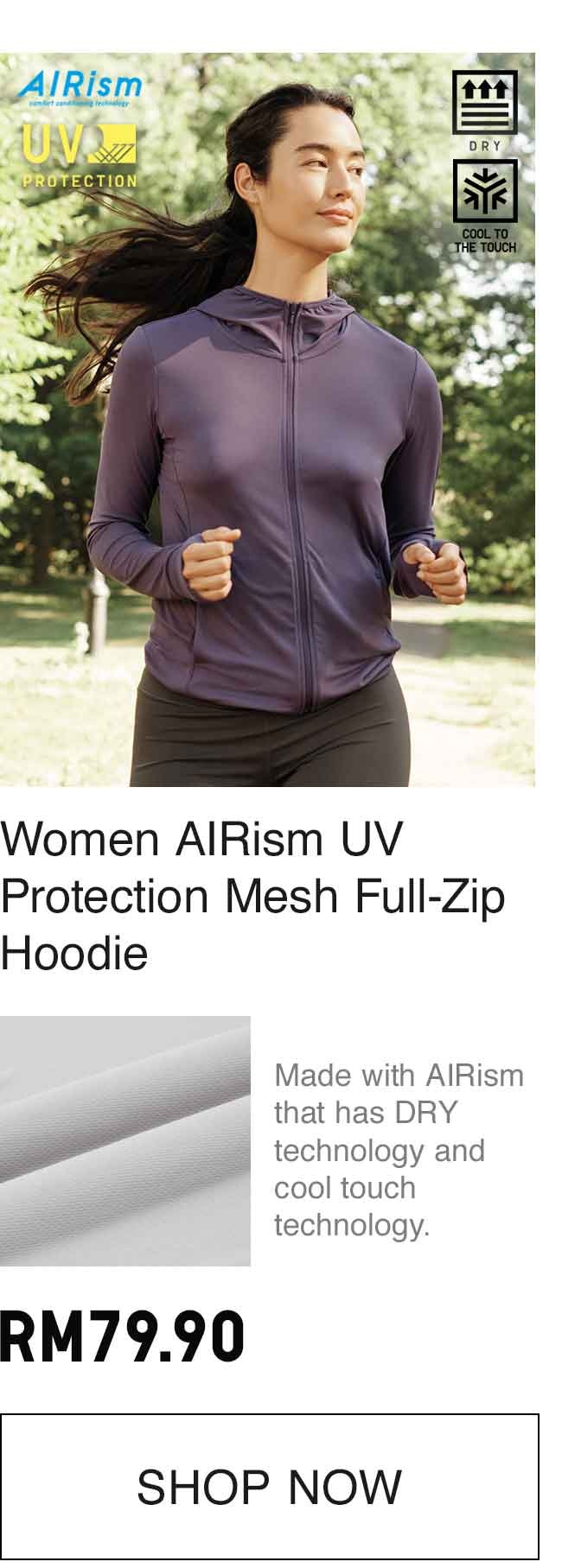 WOMEN AIRISM UV PROTECTION MESH HOODIE