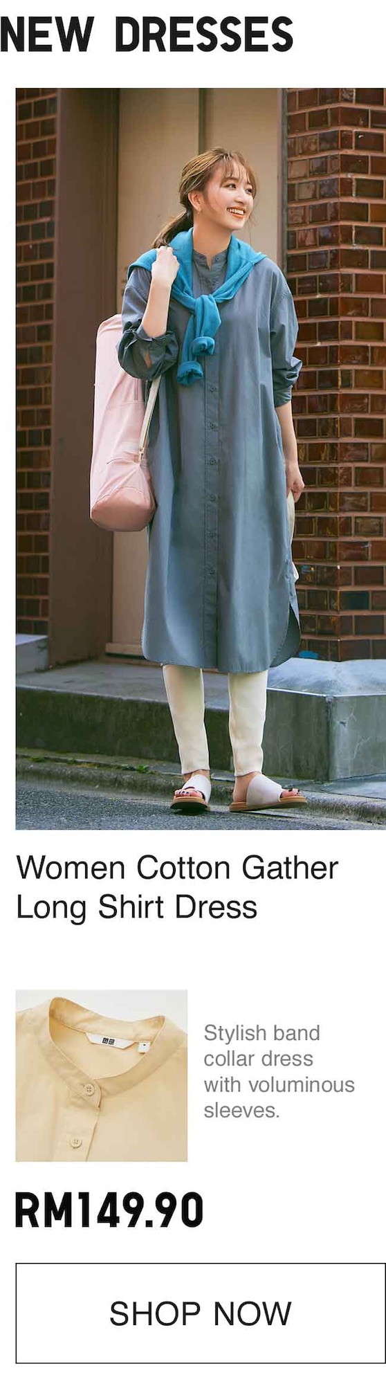 WOMEN COTTON GATHER DRESS