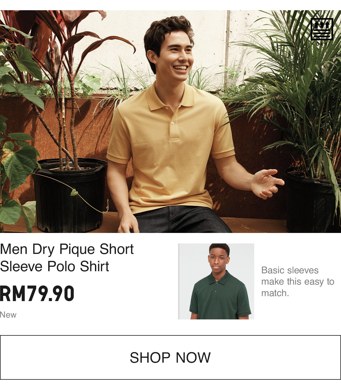 MEN DRY PIQUE POLO